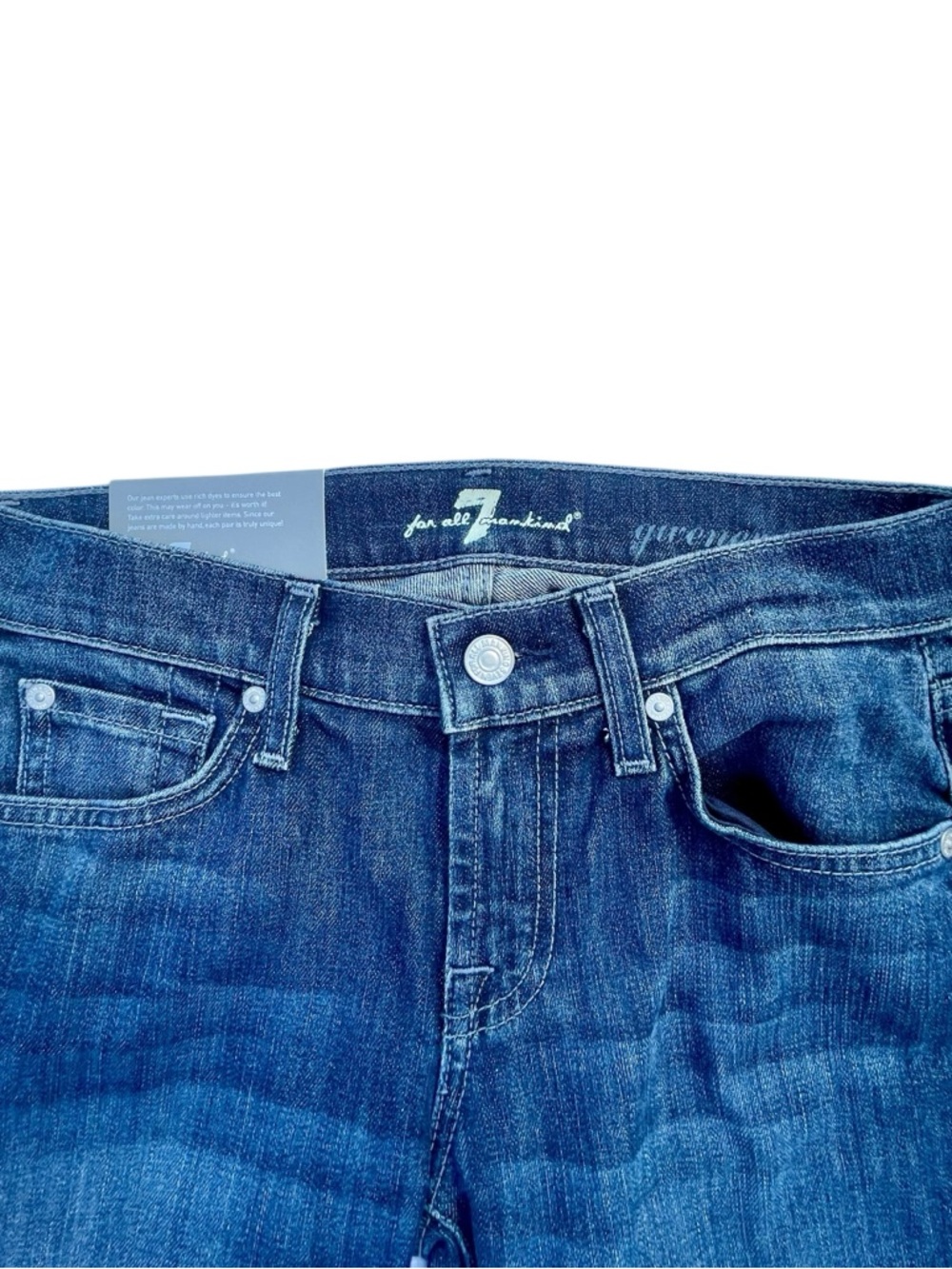 7 for All Mankind Gwenevere Super Skinny Jeans Low Rise Dark Wash Size 24 Denim - Picture 2 of 16